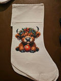 Highland Cow Christmas Stocking