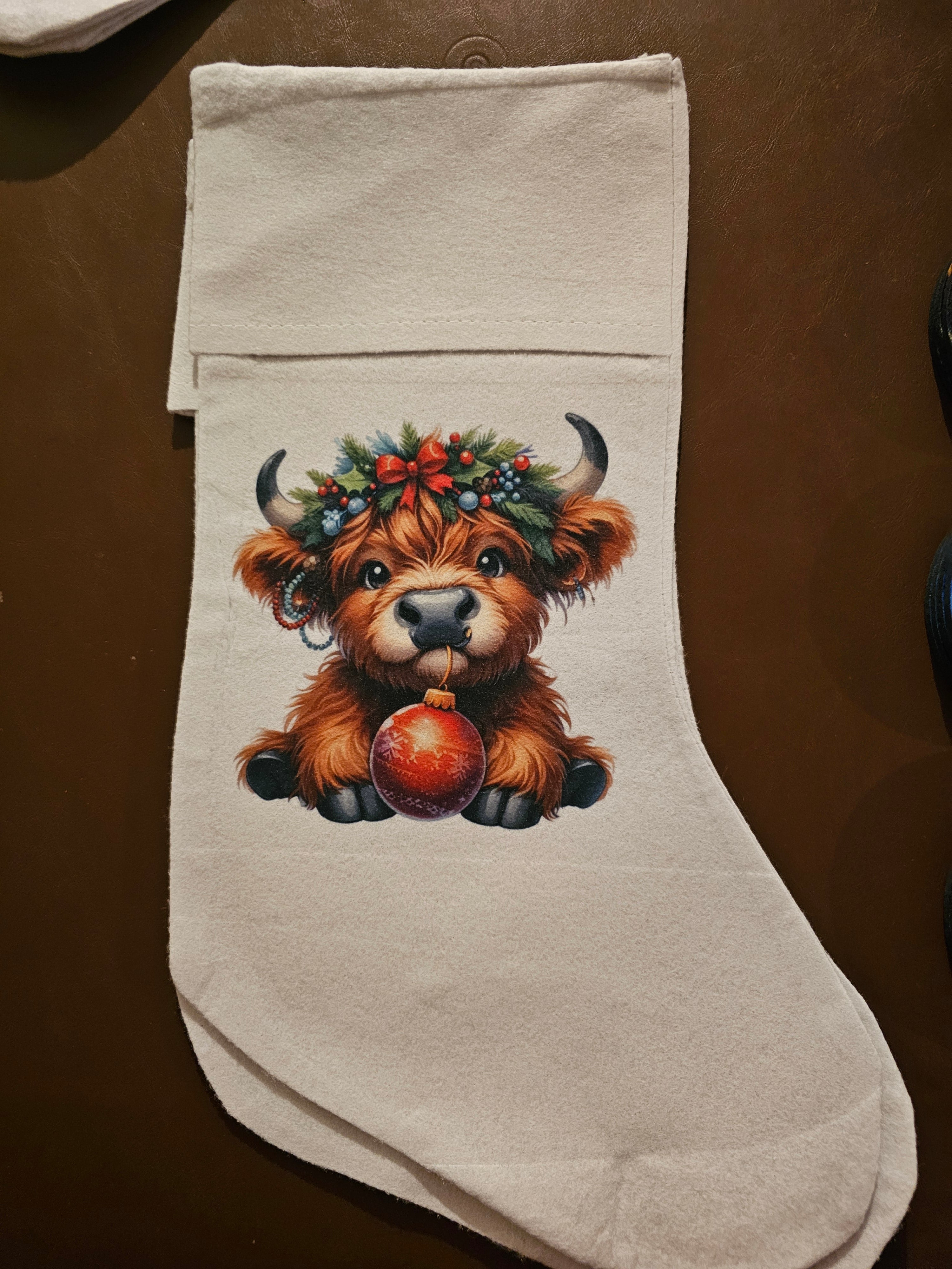 Highland Cow Christmas Stocking